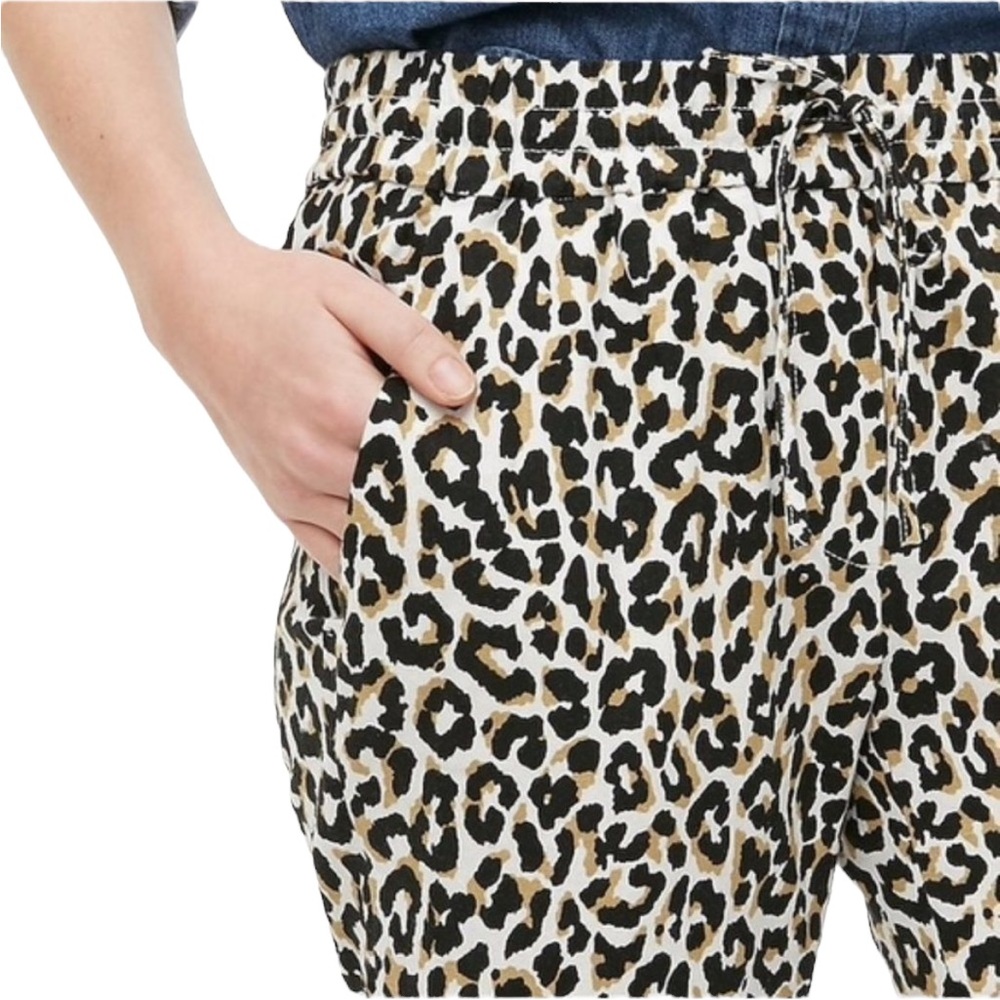 J. Crew Leopard Print Drawstring Linen Cotton Cro… - image 3